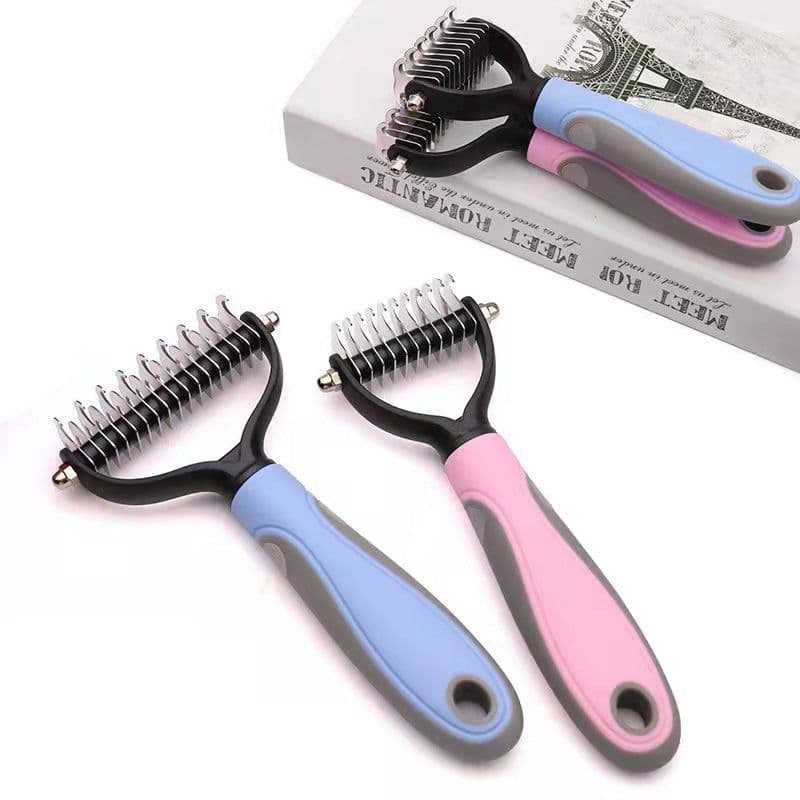 image-Pet Comb Dog Cat Stainless Steel Hair Removal Knot Knife - 3-in-1
