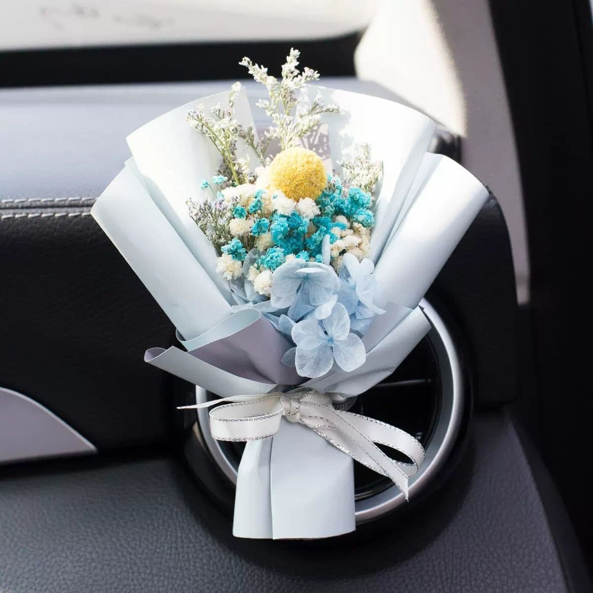 image-Aromatherapy Clip Bouquet - Beige Hydrangea Car Fragrance Decor