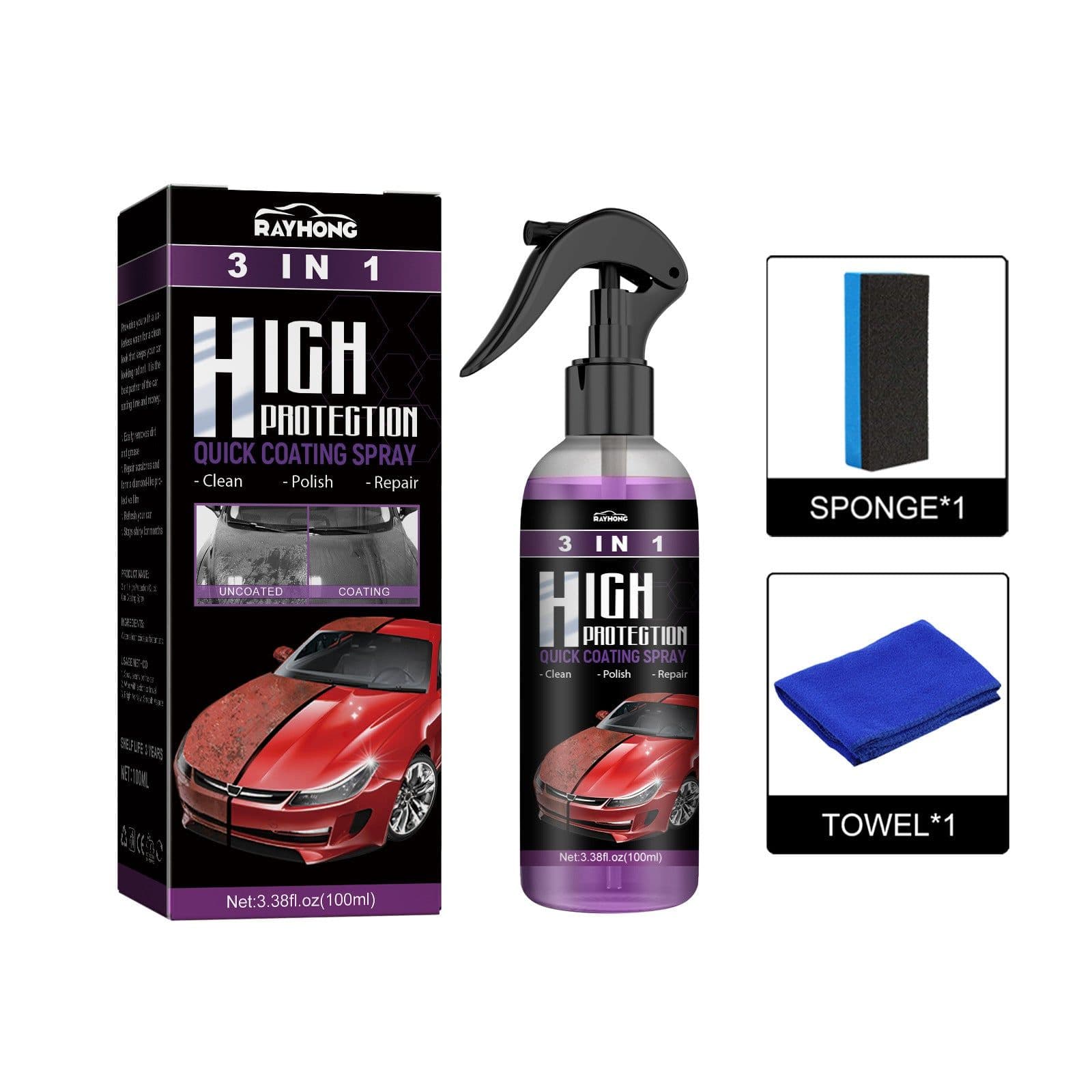 image-Rayhong 3 in 1 Car Paint Spray 30ml
