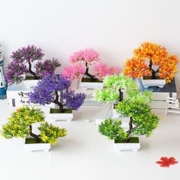 image-Small Green Pine Simulation Plant Ornament Bonsai - Plastic Decor