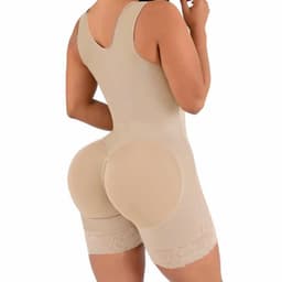 image-Black Body Shaper Bodysuit Crotch Zipper XXXL