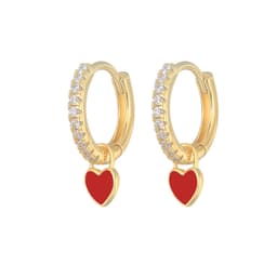 image-S925 Heart-Shaped Earrings - Platinum-White Oil Drop