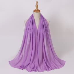 image-Weicai Chiffon Hijab Scarf - Gray Coffee 175x70cm