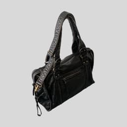 image-Retro Motorcycle PU Leather Tote Bag, Large Vintage Washed, Bronze
