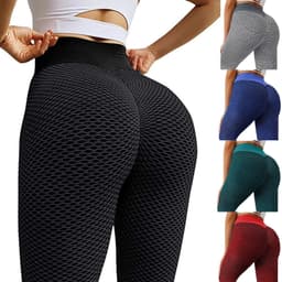 image-Women's Honeycomb Yoga Pants - Red Cropped High Waist
