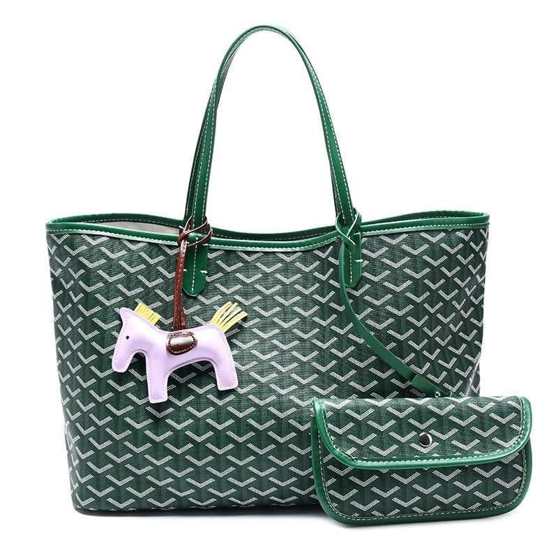 image-Ladies PU Tote Bag - Large Capacity, Brown, Street Fashion