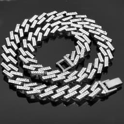 image-Volkswagen 14MM Square Prismatic Bar Watch Buckle Gold Chain - Cuban Style 70cm