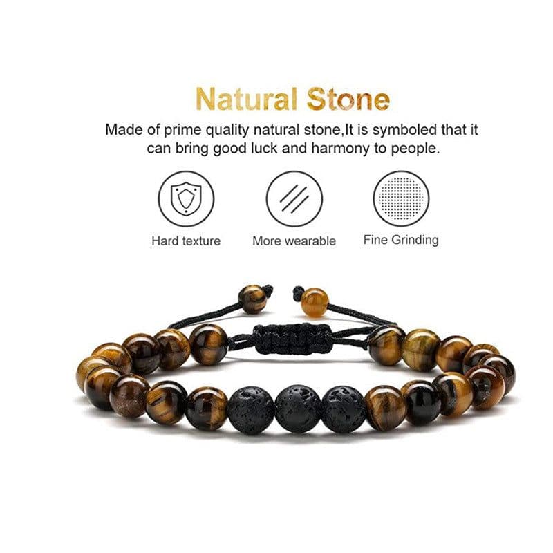 image-Cross-border Hot Selling Men's Bracelet Natural Tiger's Eye Braided Bracelet Essential Oil Aromatherapy Beads Amazon Hot Sale