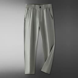 image-2023 Spring Ice Silk Casual Pants Trousers Men's Pants-808-Young and middle-aged men's clothing for high school students