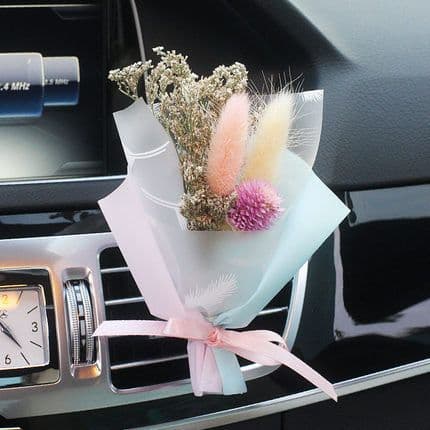 image-Aromatherapy Clip Bouquet - Beige Hydrangea Car Fragrance Decor