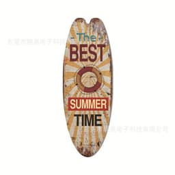 image-Summer Beach Ocean Theme Leisure Decoration Surfboard Wooden Sign Bar Home Wall Retro Decoration Wooden Sign
