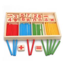 image-Long Way Wooden Number Counting Sticks 23.5cm