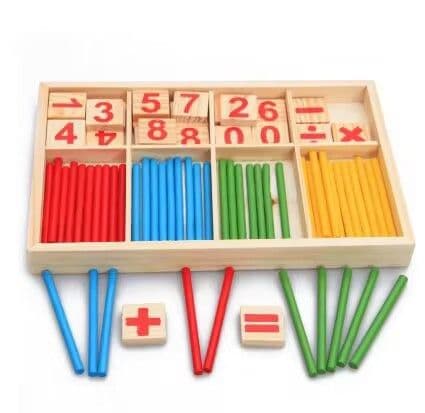 image-Long Way Wooden Number Counting Sticks 23.5cm