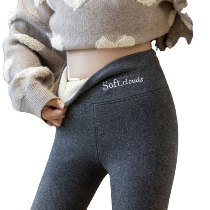 image-Zebina Lambskin Leggings Women - Grey 5XL Thick Warm