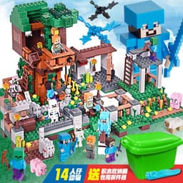 image-Lego-Compatible Minecraft Building Blocks Set - Cave & Tree House