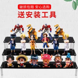 image-Acrylic Ladder Display Rack - Multi-Layer Transparent