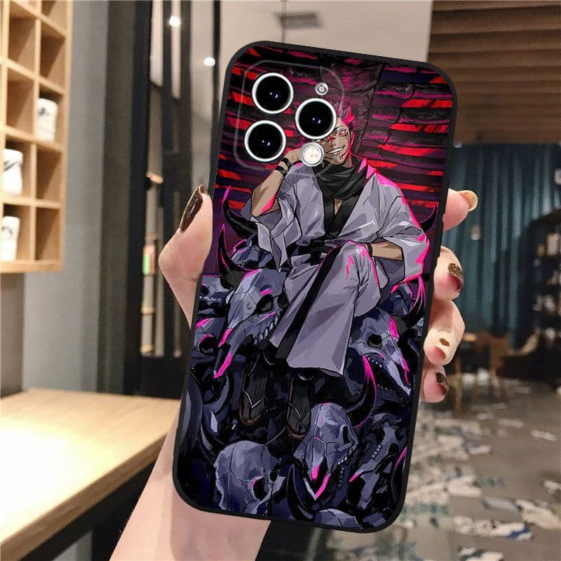 image-iPhone 15 Cartoon Phone Case - Black, Trendy, Anti-fall TPU