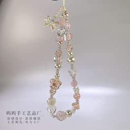 image-Original Glass Beaded Phone Chain DIY Pendant - 24K Glass Beads