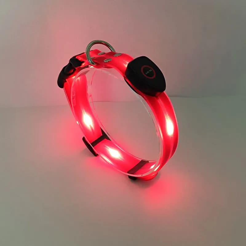 image-LED Pet Collar USB Charging - Nylon Black