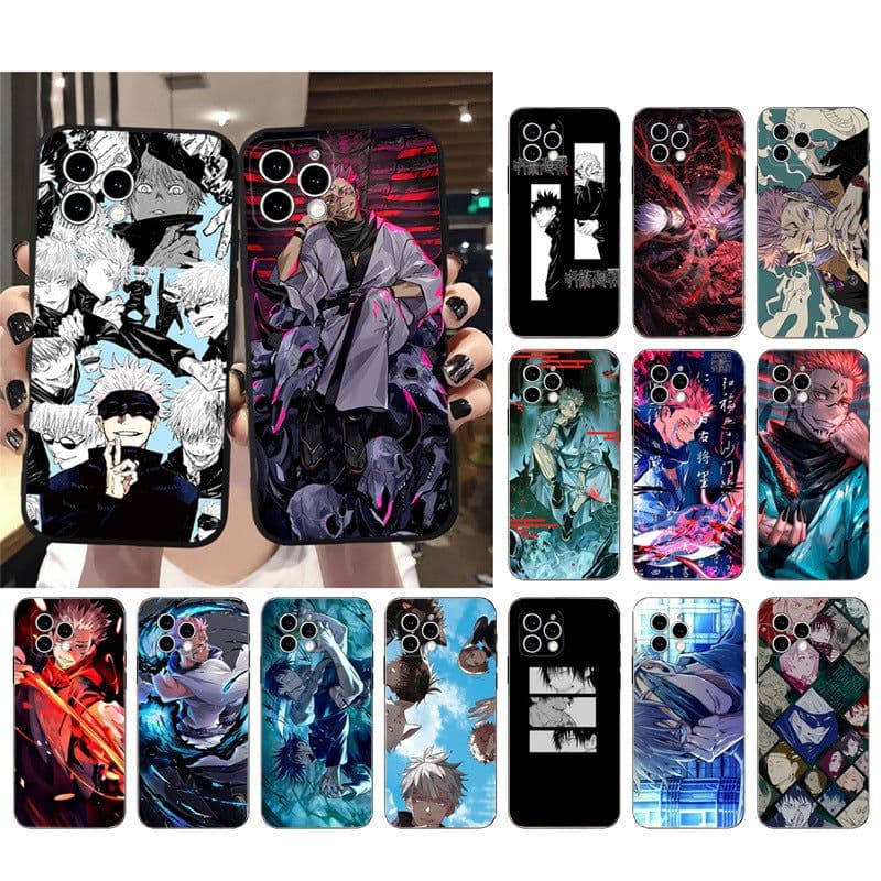 image-iPhone 15 Cartoon Phone Case - Black, Trendy, Anti-fall TPU