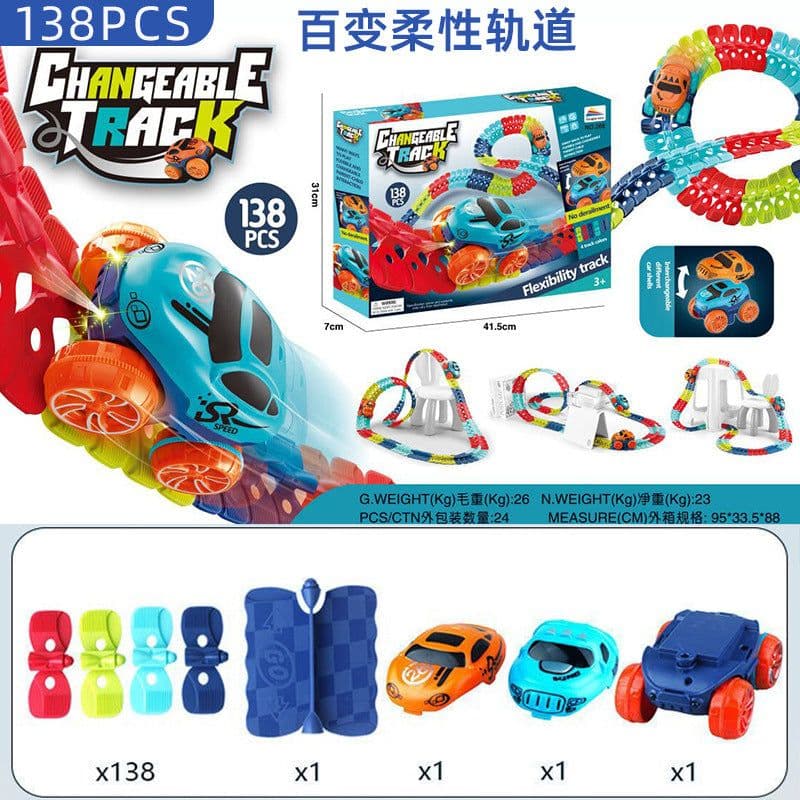 image-Kids Electric Track Car Set - DIY Climbing Coaster