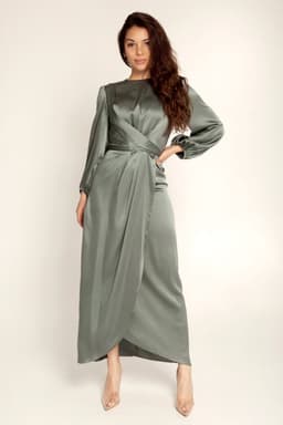 image-Solid Color Satin Tunic Dress XXL Black - 2022 Europe Style
