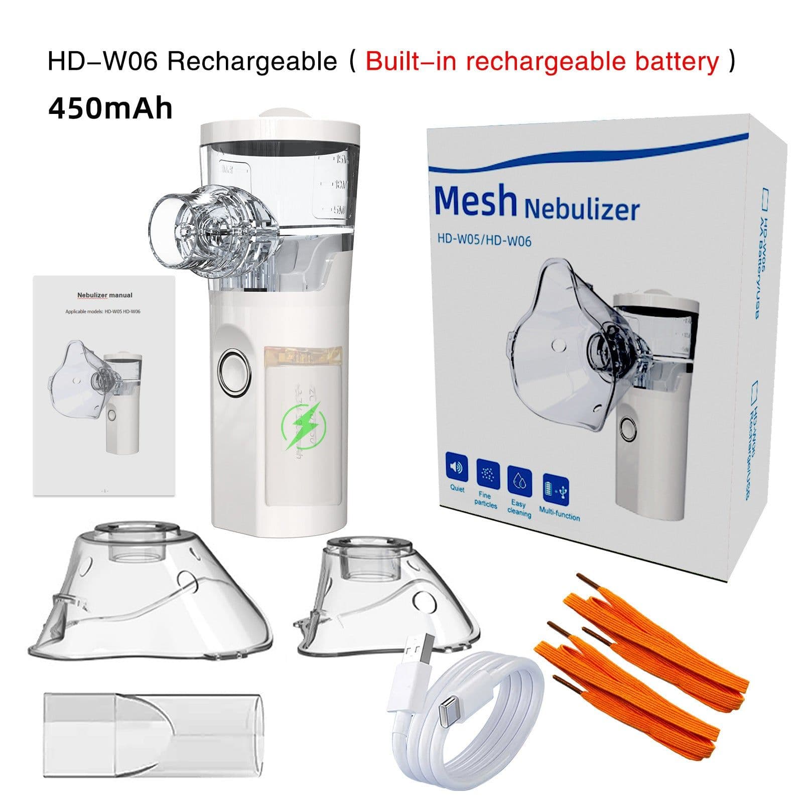 image-Portable Handheld Nebulizer - White USB Rechargeable
