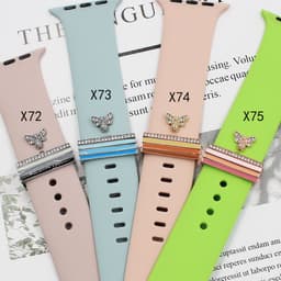 image-Apple Watch Silicone Strap - Diamond Decorative Buckle Series - 2 Pack