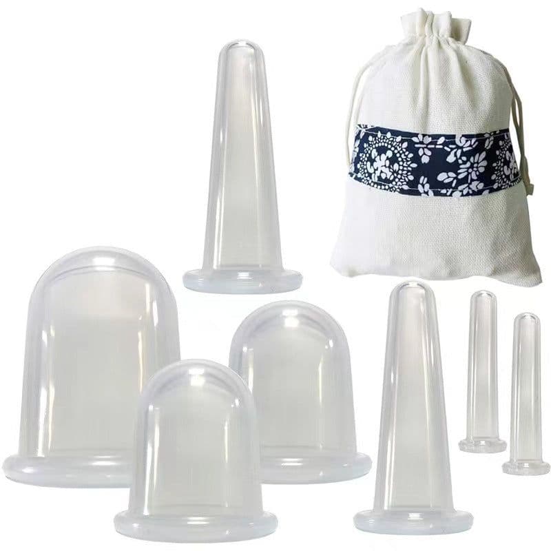 image-Spot high-transparency silicone cupping device, household vacuum massage cup, food-grade moisture-absorbing silicone cupping