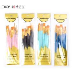 image-Boyixuan 10-Piece Brush Set - Oil Painting Acrylic Gouache