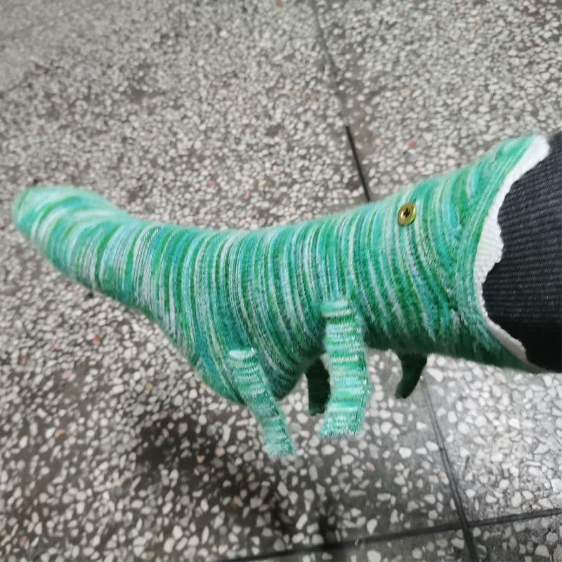 image-Christmas Knit Crocodile Socks For Kids Warm Floor Socks Shark Pattern