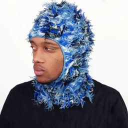 image-Camouflage Knitted Balaclava Hat - Polyester Coffee