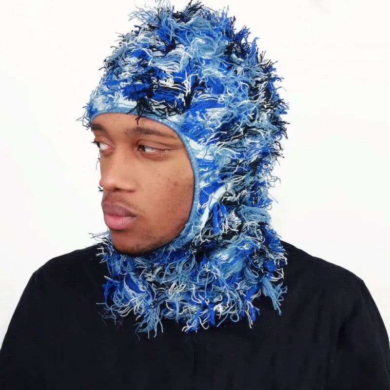 image-Camouflage Knitted Balaclava Hat - Polyester Coffee