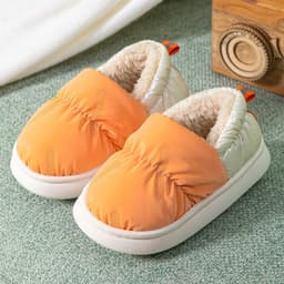 image-Boys' Slippers Cotton Gray 34-35 Toddler Warm
