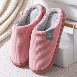 image-Unisex Thick-Soled Winter Cotton Slippers, Green, Size 38-39