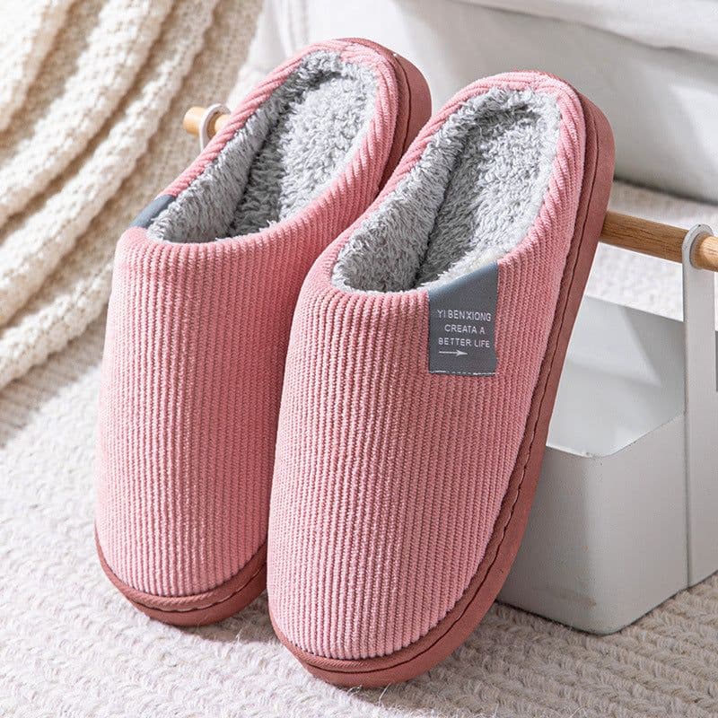 image-Unisex Thick-Soled Winter Cotton Slippers, Green, Size 38-39