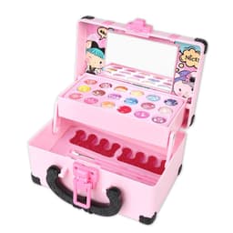 image-Children's Play House Makeup Box - Pink with Lipstick, Blush, Nail Polish Toys
