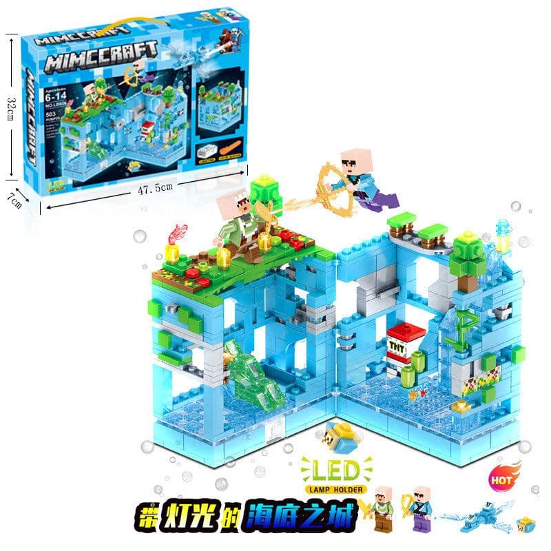 image-Lego-Compatible Minecraft Building Blocks Set - Cave & Tree House