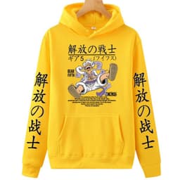 image-Cheers Anime Luffy Hoodie Sweatshirt - Yellow, 4XL, Long Sleeve, Spring/Autumn