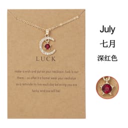 image-Birthstone Necklace - December Turquoise Star Moon