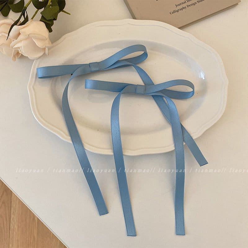 image-Sweet Salt Milk Blue Hair Accessories - 2pcs Streamers & Bows