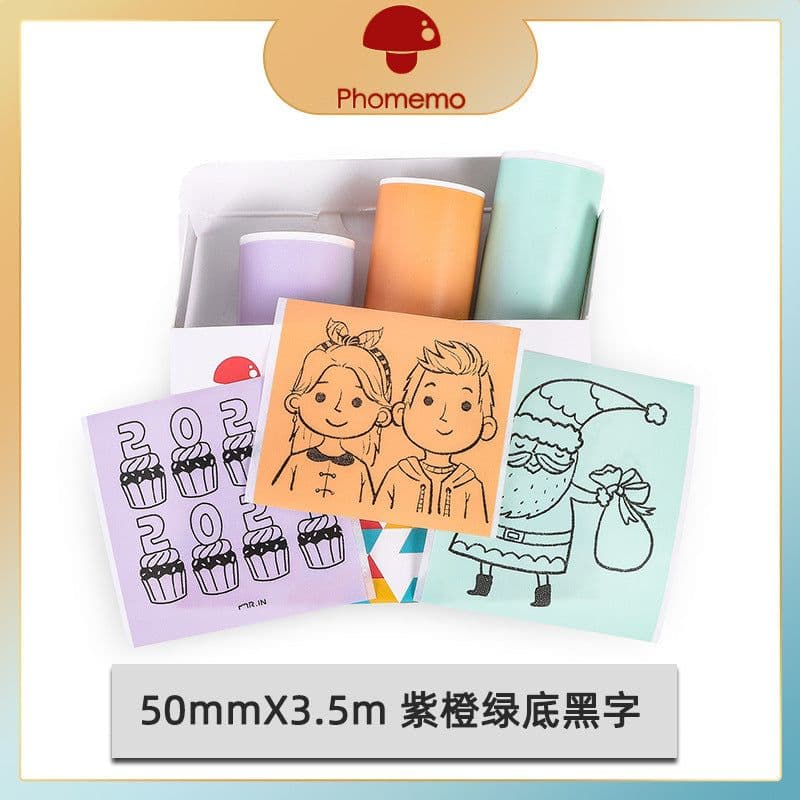 image-Phomemo 50mm Thermal Paper Stickers - 3 Rolls