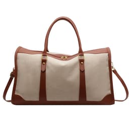 image-Canvas Messenger Bag Women - Brown Travel Handbag