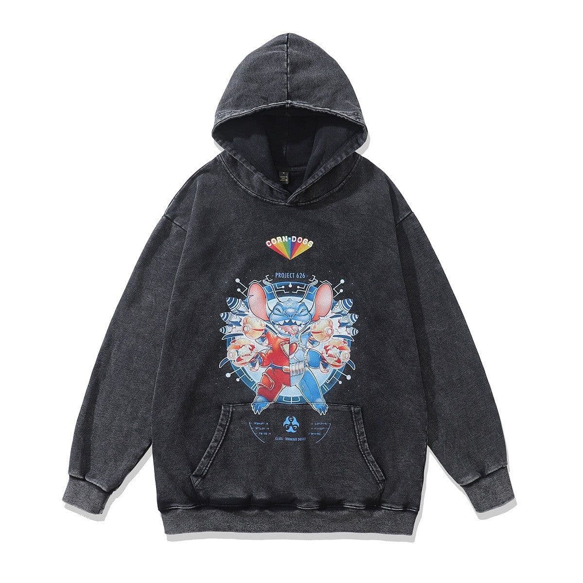 image-Cotton Fleece Hoodie - Kangaroo Pocket Loose Fit XXL