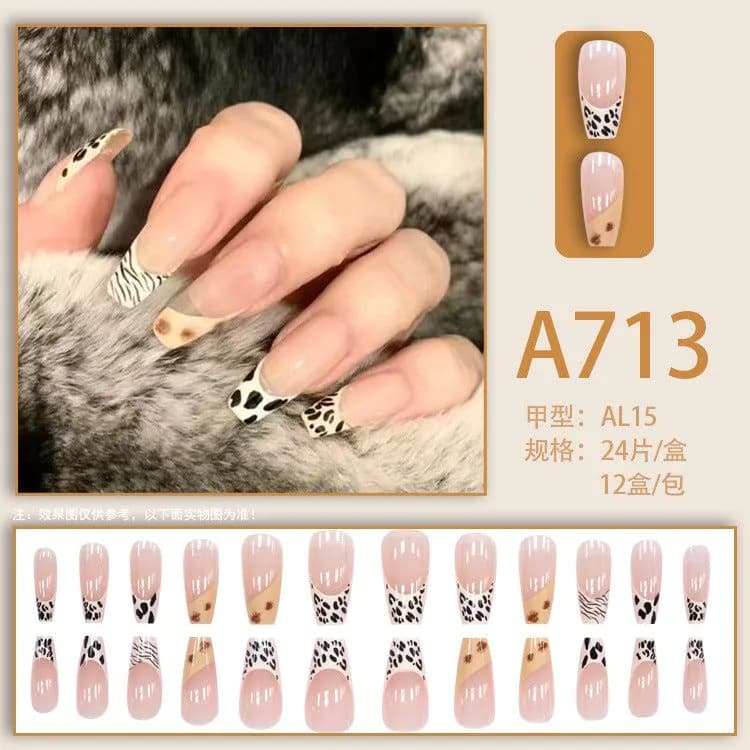 image-Autumn and winter gentle, sweet and pure desire INS style manicure wear nail polish girl whitening printed ice transparent fake nail polish