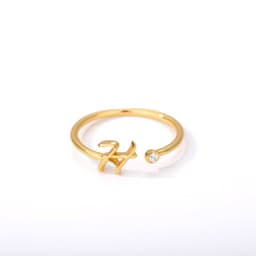 image-Cross-border simple letter ring English letter ring women's opening adjustable ring name ring spot