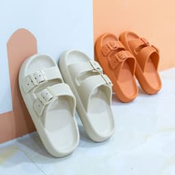 image-Mu Chun Chu Xia Thick EVA Flip Flops - Grey, Size 44-45