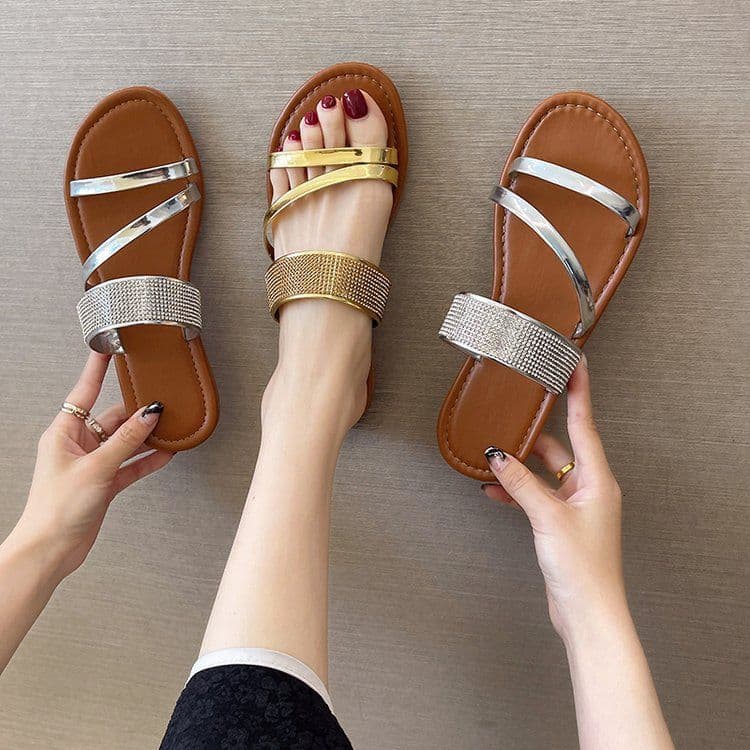 image-Chocolate Women's Slippers - Gold Casual Size 43