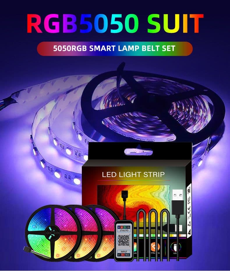 image-LED background TV light belt 5050USB light belt Color light 5V light belt Bluetooth music phone APP set