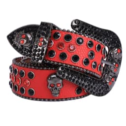 image-Skull Rhinestone Belt, European & American Style, Unisex Pin Buckle, Denim Style